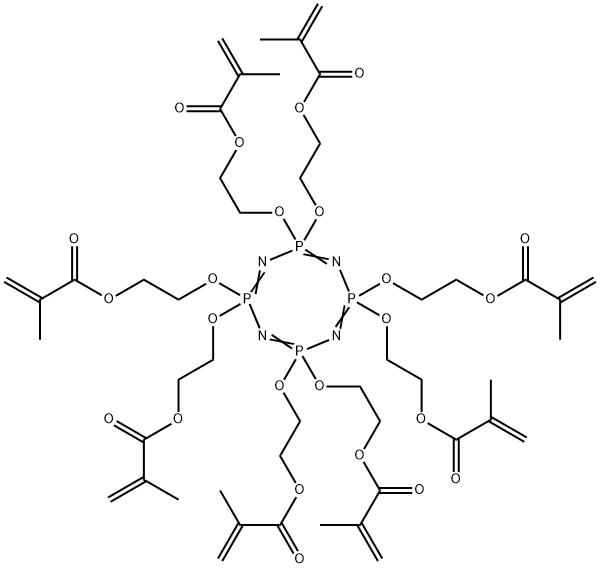 2,2,4,4,6,6,8,8-Octahydro-2,2,4,4,6,6,8,8-octakis[2-[(2-methyl-1-oxo-2-propenyl)oxy]ethoxy]-1,3,5,7,2,4,6,8-tetraazatetraphosphocine 结构式