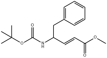 Methyl (2E)-4-[(tert-butoxycarbonyl)amino]-5-phenyl-2-pentenoate 结构式