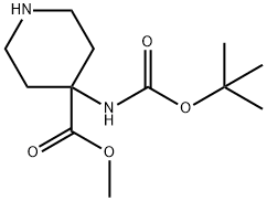4-N-BOC-哌啶-4-甲酸甲酯 结构式