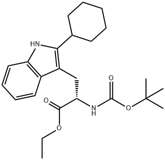 N-(TERT-BUTOXYCARBONYL)-2-CYCLOHEXYL TRYPTOPHAN ETHYL ESTER 结构式