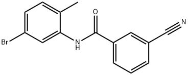 N-(5-溴-2-甲基苯基)-3-氰基苯甲酰胺 结构式