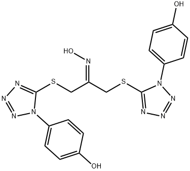 1,3-Bis[[1-(4-hydroxyphenyl)-1H-tetrazol-5-yl]thio]-2-propanone oxime 结构式