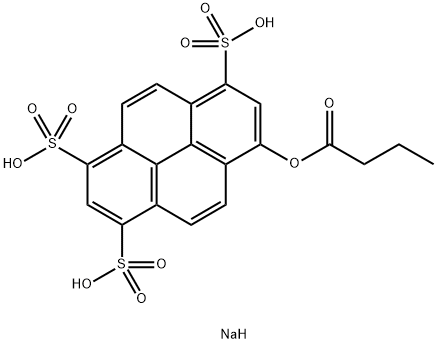 8-BUTYRYLOXYPYRENE-1,3,6-TRISULFONIC ACID TRISODIUM SALT 结构式