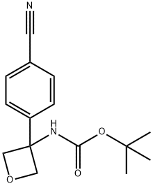 tert-Butyl (3-(4-cyanophenyl)oxetan-3-yl)carbamate 结构式