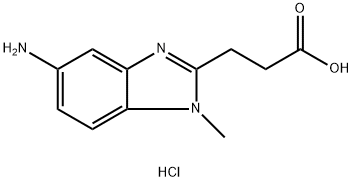 3-(5-Amino-1-methyl-1H-benzoimidazol-2-yl)-propionic acid dihydrochloride 结构式