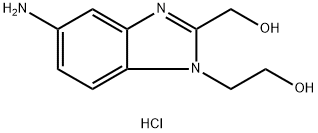 2-(5-Amino-2-hydroxymethyl-benzoimidazol-1-yl)-ethanol dihydrochloride 结构式