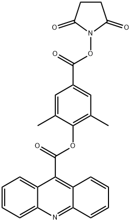 2',6'-DiMethylcarbonylphenyl 9-Acridinecarboxylate 4'-NHS Ester 结构式
