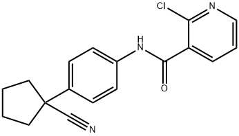 2-氯-N-[4-(1-氰基环戊基)苯基]吡啶-3-甲酰胺 结构式