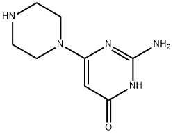 2-氨基-6-哌嗪-1-基嘧啶-4(3H)-酮二盐酸盐 结构式