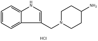 1-(1H-吲哚-3-基甲基)哌啶-4-胺二盐酸盐 结构式