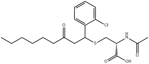 2-(N-acetylamino)-3-(1-(2-chlorophenyl)-3-oxononylthio)propionate 结构式