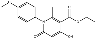 1,6-Dihydro-4-hydroxy-1-(4-methoxyphenyl)-2-methyl-6-(oxo)nicotinic acid ethyl ester 结构式