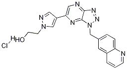 1H-Pyrazole-1-ethanol, 4-[1-(6-quinolinylMethyl)-1H-1,2,3-triazolo[4,5-b]pyrazin-6-yl]-, hydrochloride 结构式