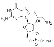 8-(2-AMINOETHYLTHIO) GUANOSINE-3',5'-CYCLIC MONOPHOSPHATE SODIUM SALT 结构式