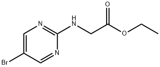 (5-溴嘧啶-2-基)甘氨酸乙酯 结构式