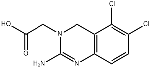 2-氨基-5,6-二氯-3(4H)-喹唑啉乙酸 结构式