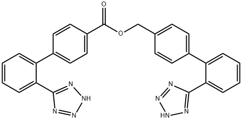 [1,1'-Biphenyl]-2’-tetrazolo-4-carboxylic acid, [1,1'-biphenyl]-2’tetrazolo-4-ylmethyl ester (Losartan Impurity) 结构式