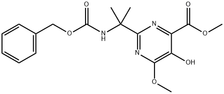 5-Hydroxy-2-[1-methyl-1-[[benzylcarbamoyl]amino]ethyl]-6-methoxypyrimidine-4-carboxylic Acid Methyl Ester 结构式