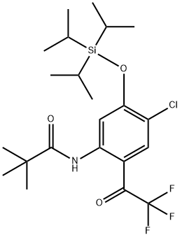 N-[2-Trifluoroacetyl-4-chloro-5-(triisopropylsilyloxy)phenyl]-2,2-dimethylpropanamide 结构式