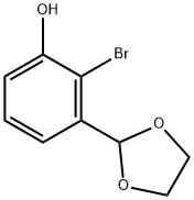 2-溴-3-(1,3-二氧戊环-2-基)苯酚 结构式