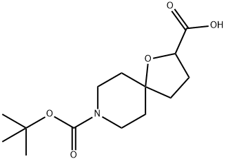 8-(叔-丁氧羰基)-1-氧杂-8-氮杂螺[4.5]癸烷-2-羧酸 结构式