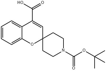 1'-(叔丁氧羰基)螺[色烯-2,4'-哌啶]-4-甲酸 结构式