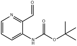 (2-甲酰基吡啶-3-基)氨基甲酸叔丁酯 结构式