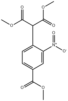 2-[4-甲氧羰基-2-硝基苯基]-丙二酸-1,3-二甲酯 结构式