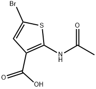 2-(乙酰基氨基)-5-溴-3-噻吩羧酸 结构式