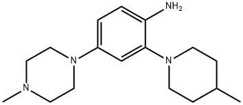 4-(4-甲基哌嗪-1-基)-2-(4-甲基哌啶-1-基)苯胺 结构式