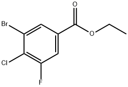 3-溴-4-氯-5-氟苯甲酸乙酯 结构式