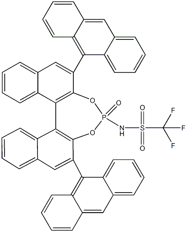 N-[(11BS)-2,6-二(9-蒽基)-4-氧-联萘并[2,1-D:1',2'-F][1,3,2]二氧磷杂-4-基]-1,1,1-三氟甲磺酰胺 结构式