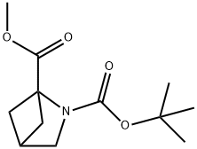 N-(t-butoxycarbonyl)-1-carbomethoxy-2-azabicyclo[2.1.1]hexane 结构式