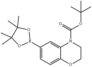 4H-1,4-苯并异噁嗪-4-甲酸, 2,3-二氢-6-(4,4,5,5-四甲基-1,3,2-二氧杂环己硼烷-2-基)-, 1,1-二甲基乙酯 结构式