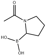 (1-乙酰吡咯烷-2-基)硼酸 结构式