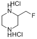 2-(FLUOROMETHYL)PIPERAZINE DIHYDROCHLORIDE 结构式