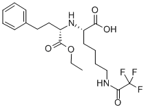 N2-(1-乙氧羰基-3-苯丙基)-N6-三氟乙酰基-L-赖氨酸 结构式