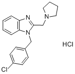 1-[(4-氯苯基)甲基]-2-(吡咯烷-1-基甲基)苯并咪唑盐酸盐 结构式