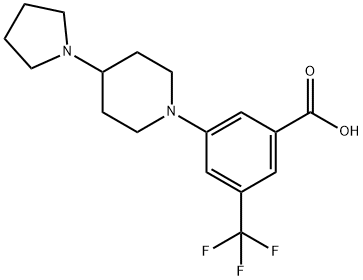 Benzoic acid, 3-(4-(pyrrolidin-1-yl)piperidin-1-yl)-5-(trifluoroMethyl)- 结构式