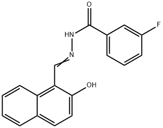 2-HYDROXY-1-NAPHTHYLALDEHYDE 3-FLUOROBENZOYLHYDRAZONE 结构式