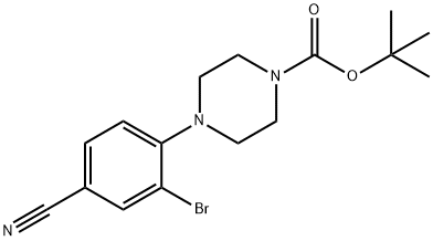 tert-Butyl 4-(2-bromo-4-cyanophenyl)-piperazine-1-carboxylate 结构式