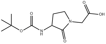 2-(3-(叔丁氧羰基氨基)-2-氧杂吡咯烷-1-基)乙酸 结构式