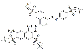 Methanaminium, N,N,N-trimethyl-, salt with 6-amino-4-hydroxy-3-7-sulfo-4-(4-sulfophenyl)azo-1-naphthalenylazo-2,7-naphthalenedisulfonic acid (4:1) 结构式