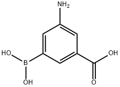 3-氨基-5-羧基苯硼酸 结构式