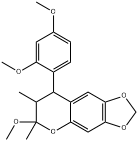 5H-1,3-Dioxolo(4,5-g)(1)benzopyran, 8-(2,4-dimethoxyphenyl)-7,8-dihydr o-6-methoxy-6,7-dimethyl- 结构式