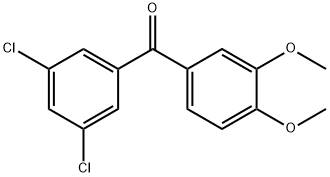 (3,5-二氯苯基)(3,4-二甲氧基苯基)甲酮 结构式