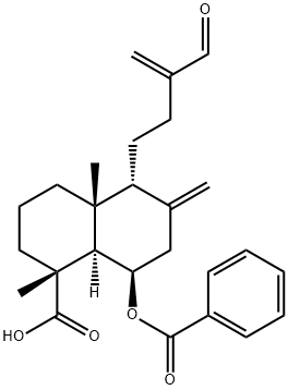 methyl (1R,4aR,5S,8R,8aR)-8-benzoyloxy-5-(3-formylbut-3-enyl)-4a-methyl-6-methylidene-decalin-1-carboxylate 结构式
