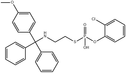 S-(N-monomethoxytritylaminoethyl)-O-(2-chlorophenyl)phosphorothioate 结构式