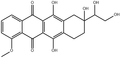 8-(1,2-dihydroxyethyl)-6,8,11-trihydroxy-1-methoxy-9,10-dihydro-7H-tet racene-5,12-dione 结构式