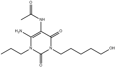 Acetamide,  N-[6-amino-1,2,3,4-tetrahydro-3-(5-hydroxypentyl)-2,4-dioxo-1-propyl-5-pyrimidinyl]- 结构式